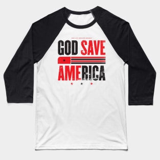 God Save America Black and Red Baseball T-Shirt